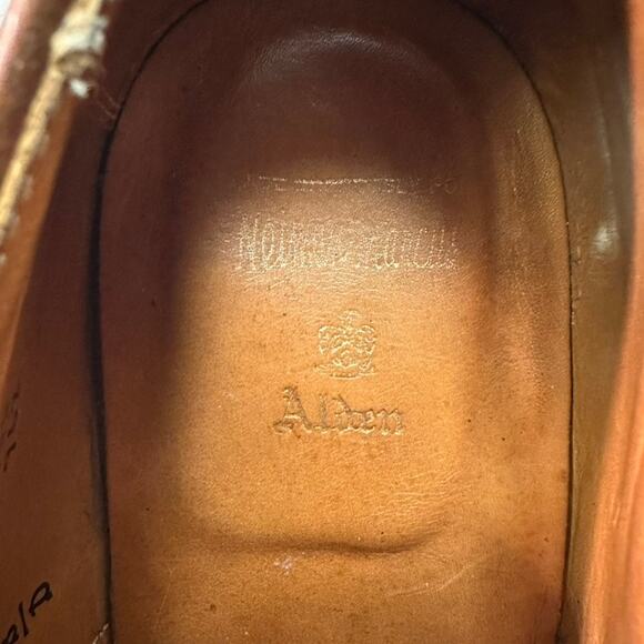 FULLY RESOLED Alden 962 Norwegian Front Blucher (Burnished Tan Calf) USA 8.5 - Picture 11 of 12